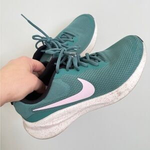 Nine women’s revolution 7 by coastal pink foam green tennis shoes sneakers